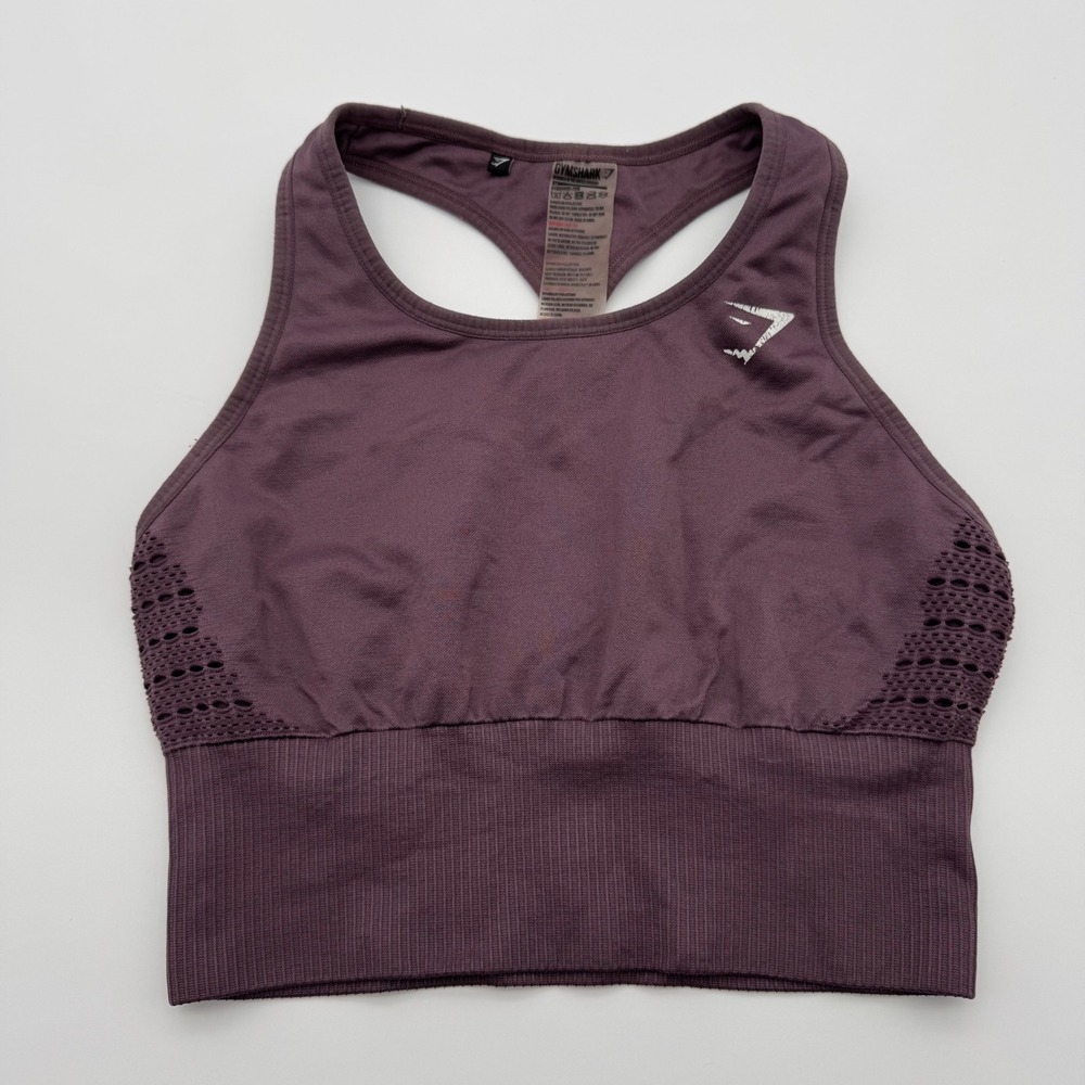 Gymshark Energy+ Sports Bra Purple Berry Racerback Medium Activewear‎ M Gym